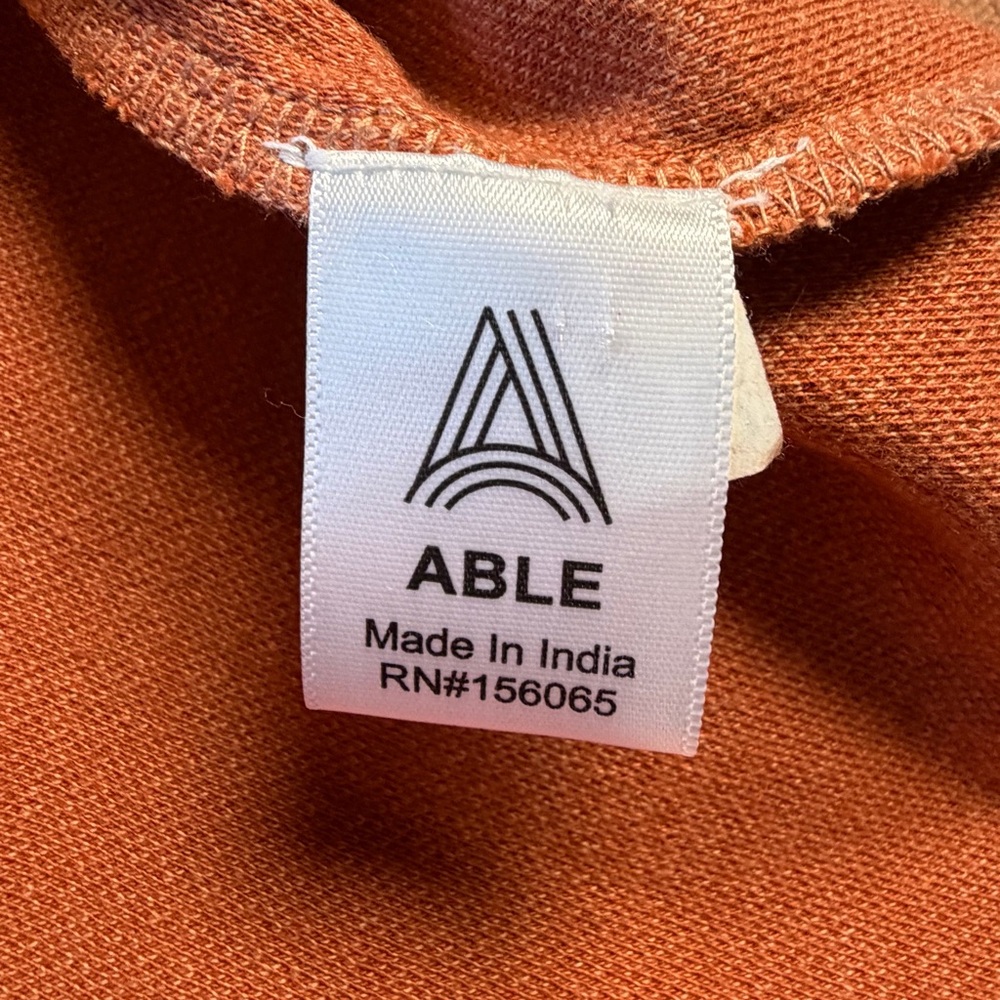 ABLE Jules Tennis Dress Baked Clay Quarter Zip Polo Cotton Jacquard Small - Picture 7 of 10